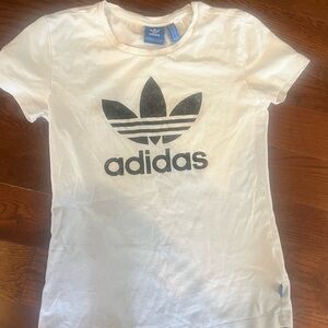 Womens xs adidas tee. White with black logo